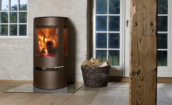 Aduro 9 braun-metallic Kaminofen mit Seitenscheiben